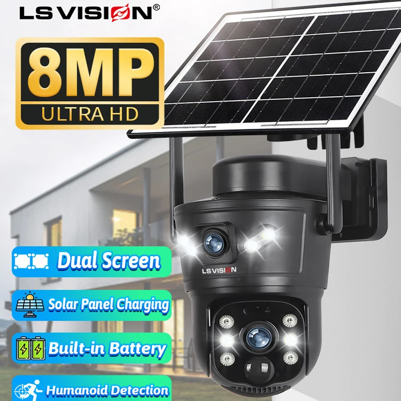 Home Security With Camera - LS VISION 8MP 4G Solar Camera