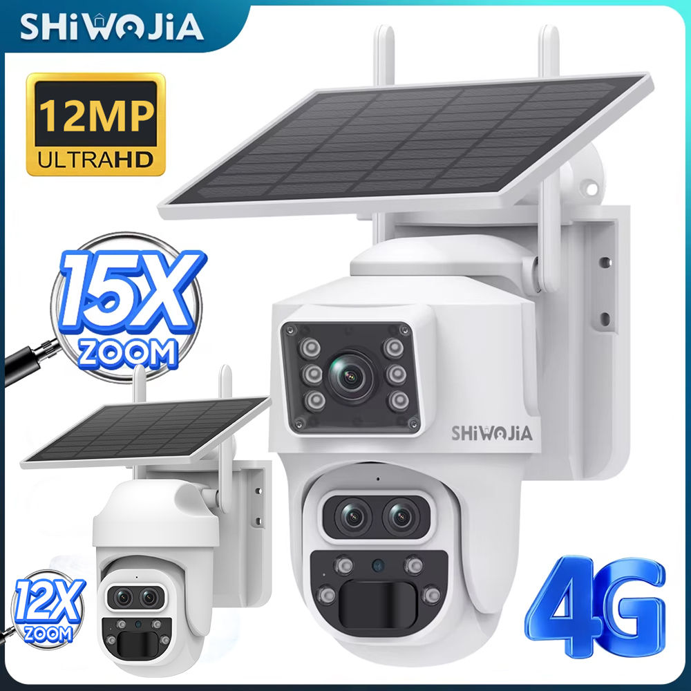 SHIWOJIA 12MP 6K 15X Zoom Sola - огляд і ціна Home Security Outdoor Cameras