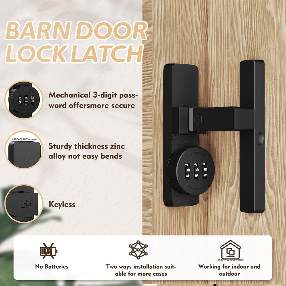 Security Barn Door Lock 3-Digi - огляд і ціна Home Security Doors