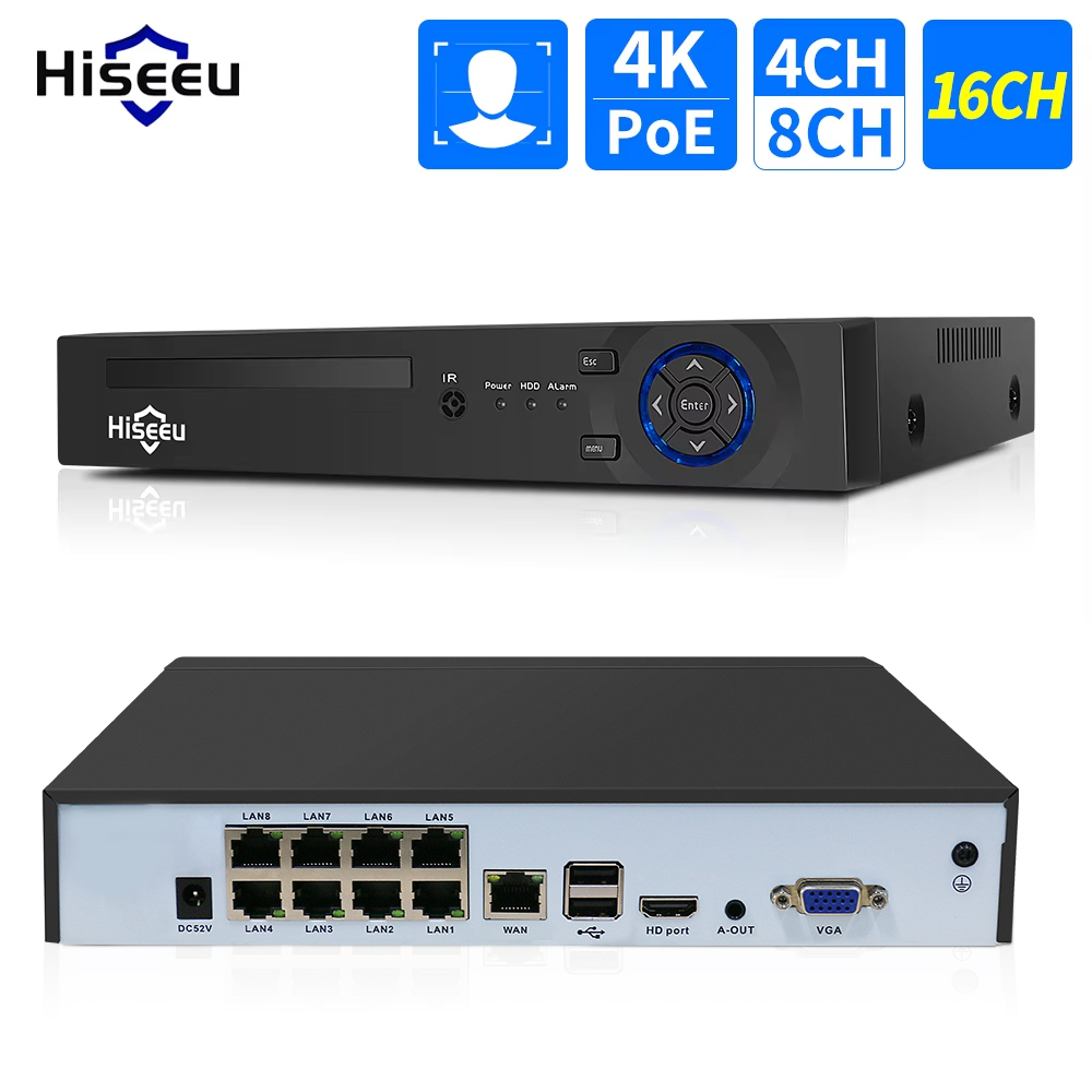 Hiseeu 4CH 10CH 16CH 4K 8MP 5M - огляд і ціна Home Security With Cameras
