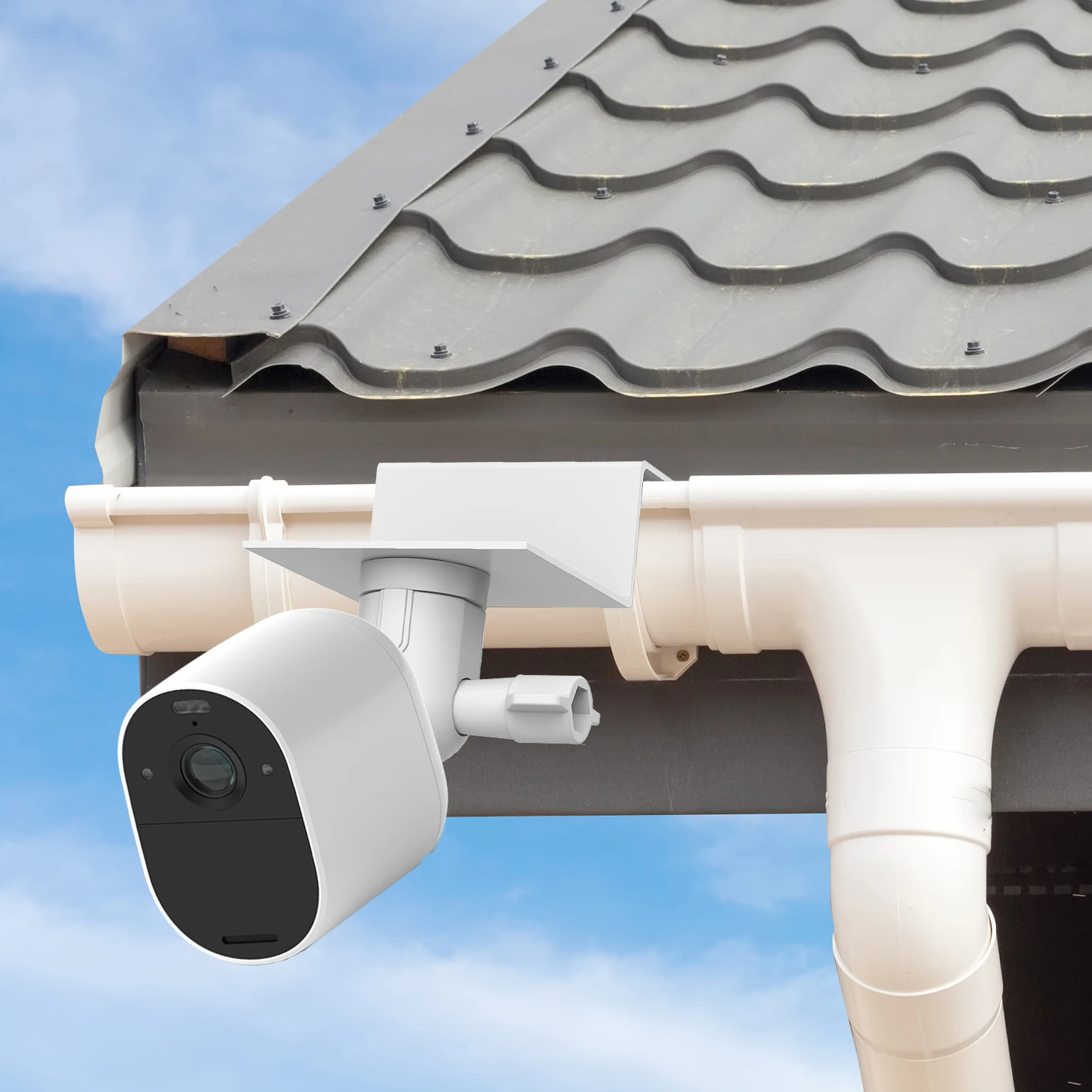 White Weatherproof Gutter Moun - огляд і ціна Home Security Outdoor Cameras