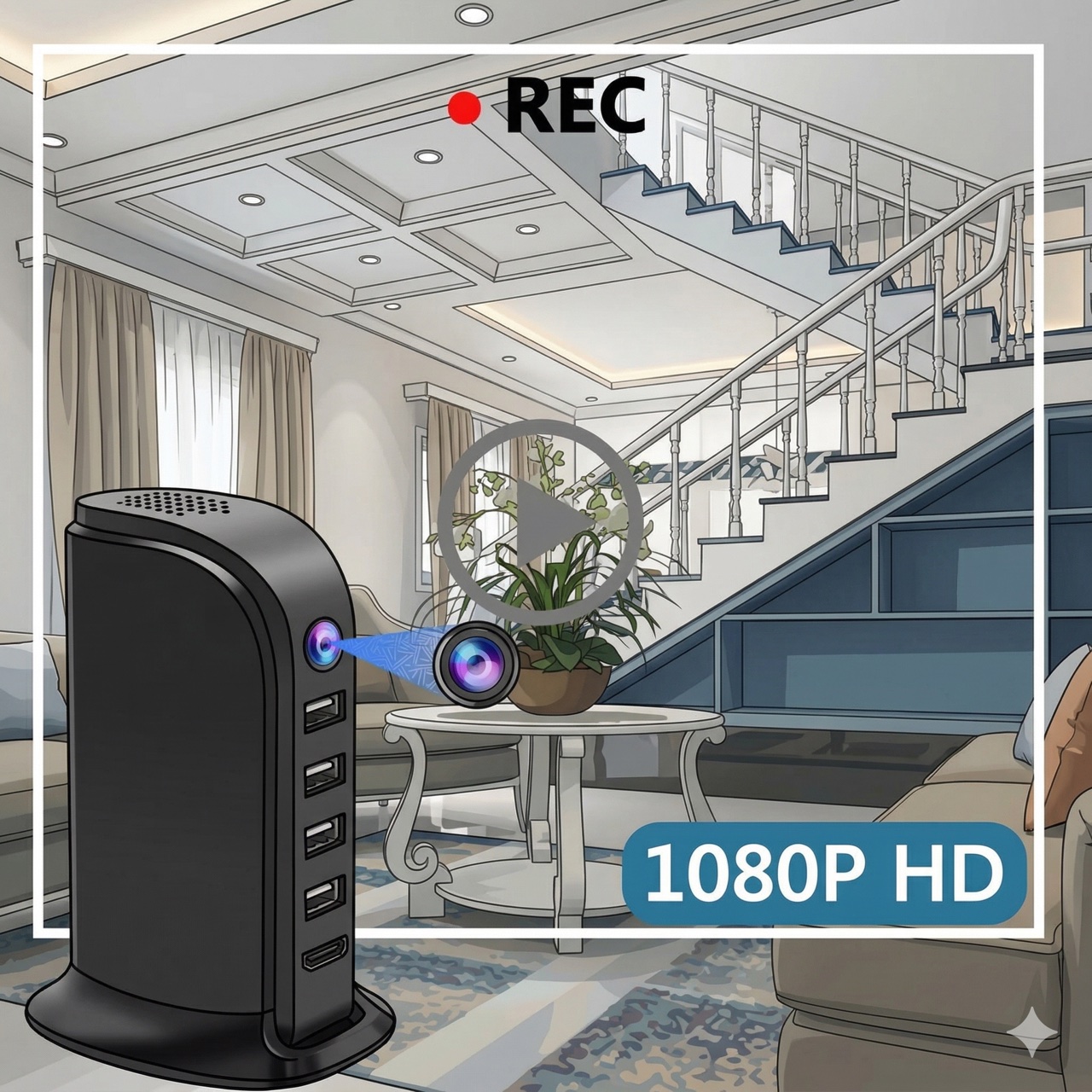 Compact Wi-Fi Security Camera  - огляд і ціна Home Security With Camera