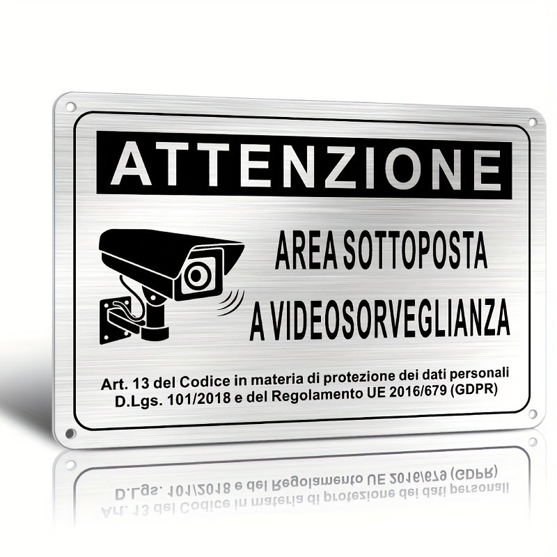 Italian Security Sign 20X30cm  - огляд і ціна Home Security With Camera