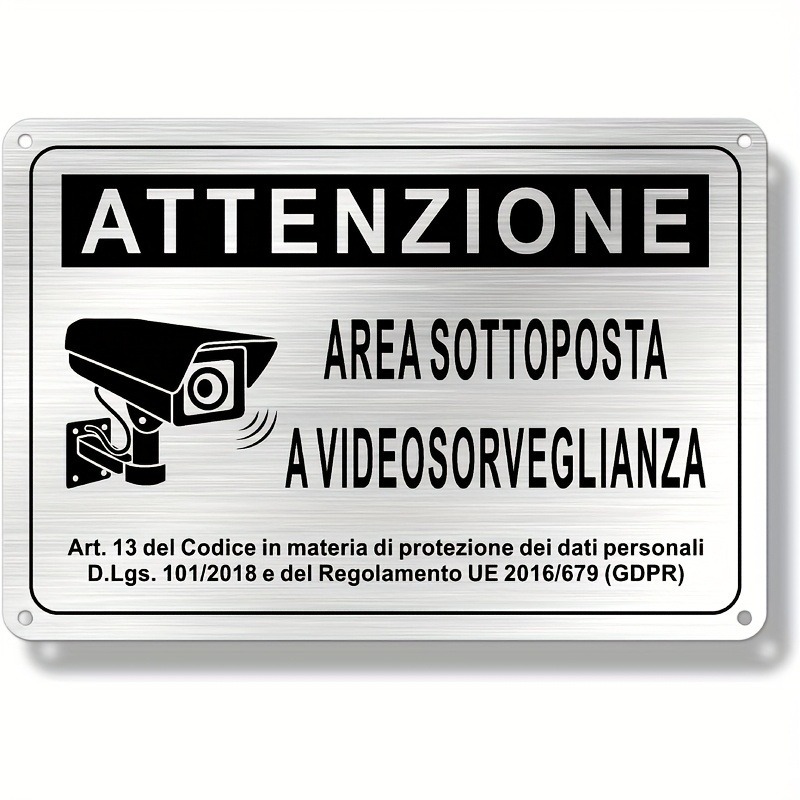 Italian Security Sign 20X30cm  - огляд і ціна Home Security With Camera